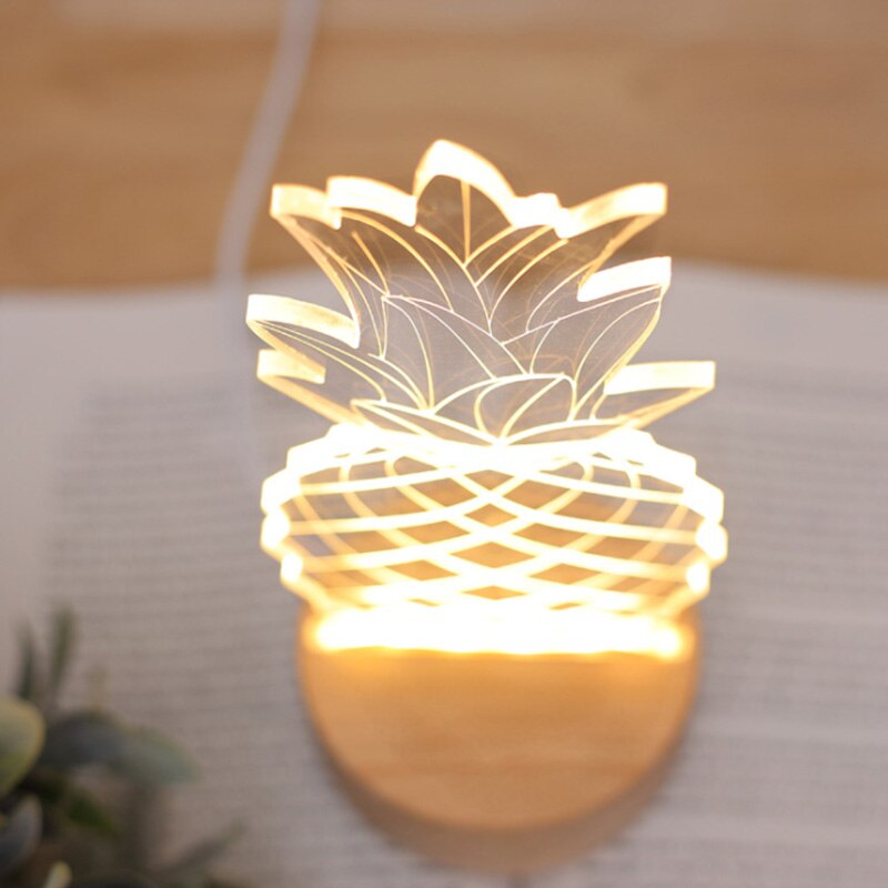 Pineapple LED Night Light – USB Powered Dimmable Bedside Lamp