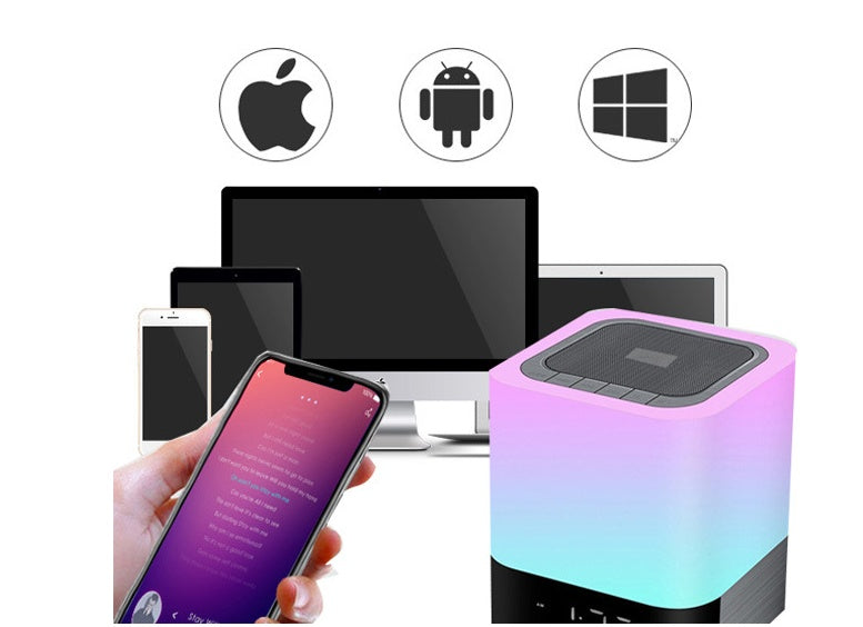 Bluetooth Speaker with LED Clock, Night Light & FM Radio – 4000mAh