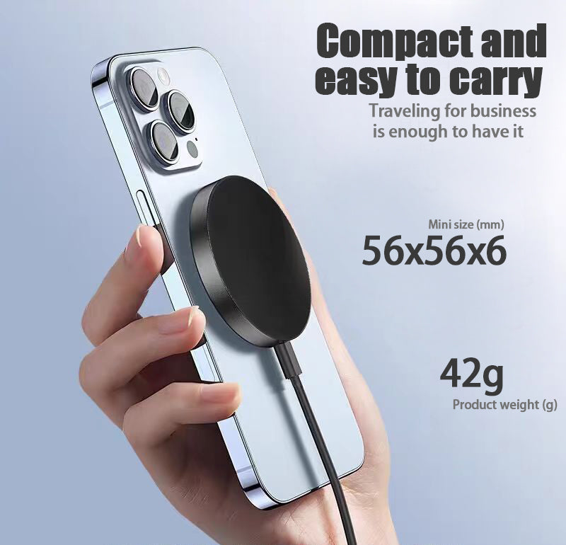 15W Magnetic Wireless Charger – Compatible with iPhone 12–17 Pro Max (Qi2)