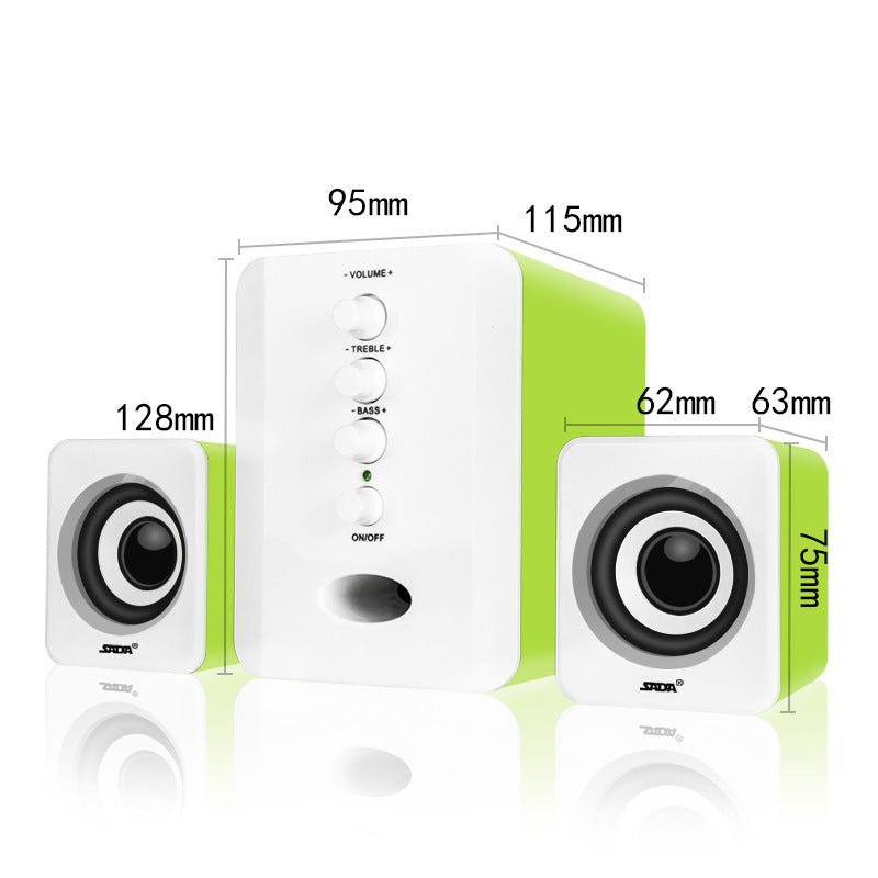 USB Desktop Computer Speakers – 2.1 Stereo with 3.5mm & Bluetooth