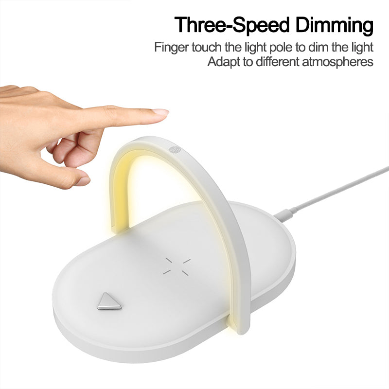 3-in-1 Foldable Wireless Charger with Night Light – 15W Fast Charging Station
