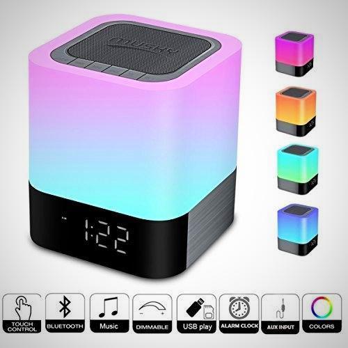 Bluetooth Speaker with LED Clock, Night Light & FM Radio – 4000mAh