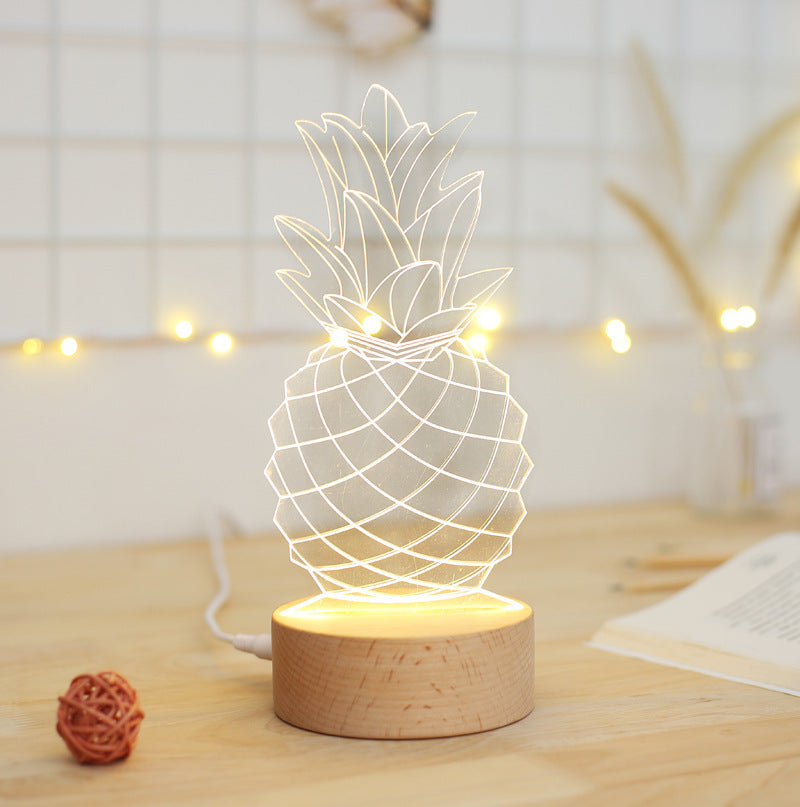 Pineapple LED Night Light – USB Powered Dimmable Bedside Lamp