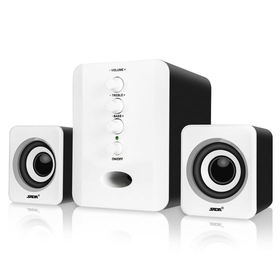 USB Desktop Computer Speakers – 2.1 Stereo with 3.5mm & Bluetooth