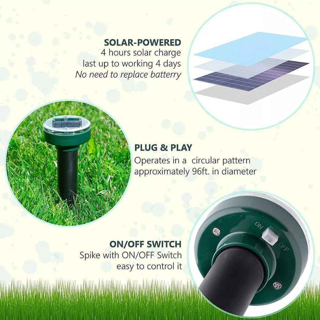 Solar Ultrasonic Pest Repeller - 4 Pack