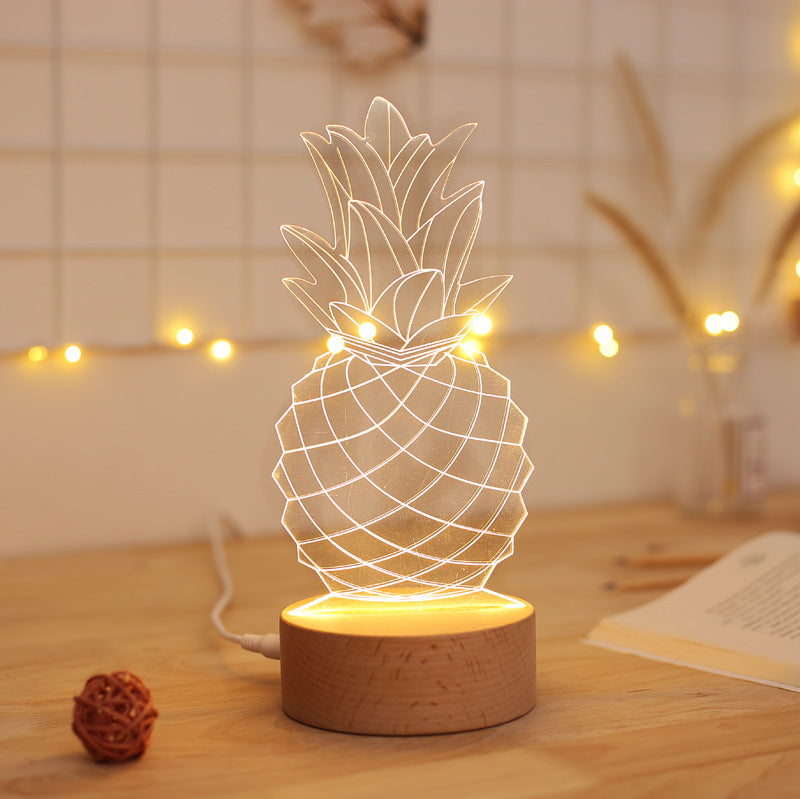 Pineapple LED Night Light – USB Powered Dimmable Bedside Lamp