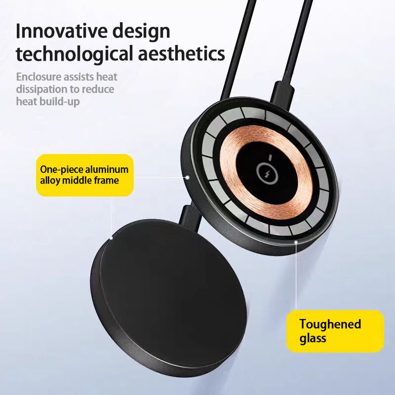 15W Magnetic Wireless Charger – Compatible with iPhone 12–17 Pro Max (Qi2)