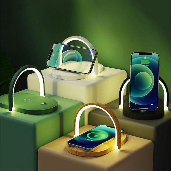 3-in-1 Foldable Wireless Charger with Night Light – 15W Fast Charging Station