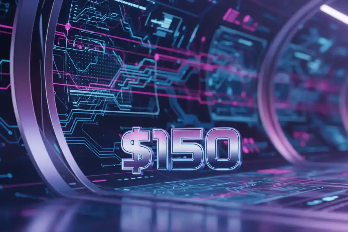 create-me-an-image-of-space-age-tech-in-the-background-and-150-in-the-foreground - True Technology 