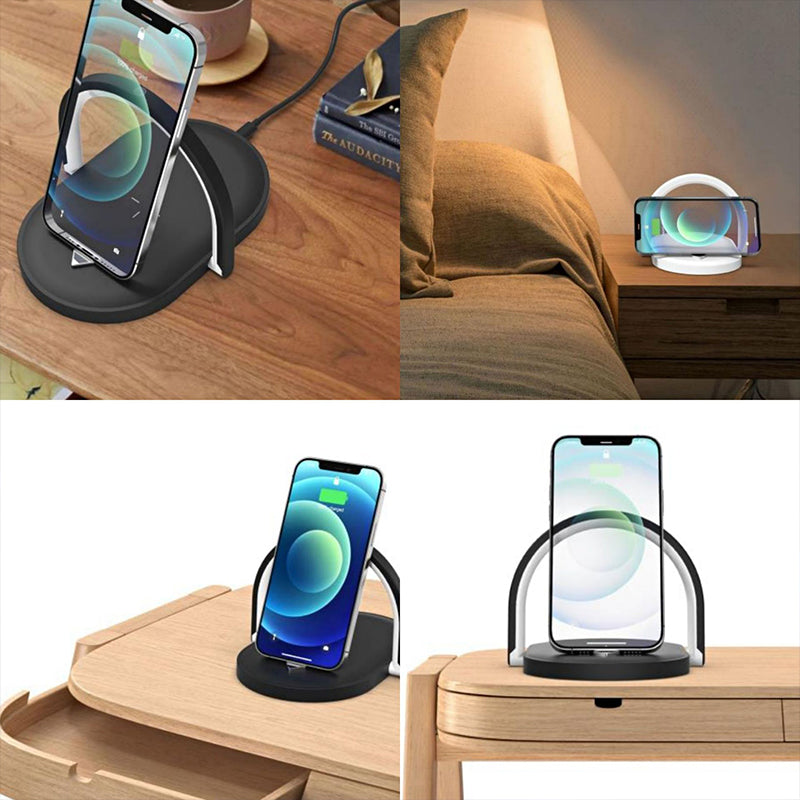 3-in-1 Foldable Wireless Charger with Night Light – 15W Fast Charging Station