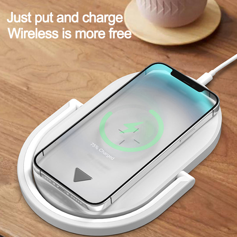 3-in-1 Foldable Wireless Charger with Night Light – 15W Fast Charging Station