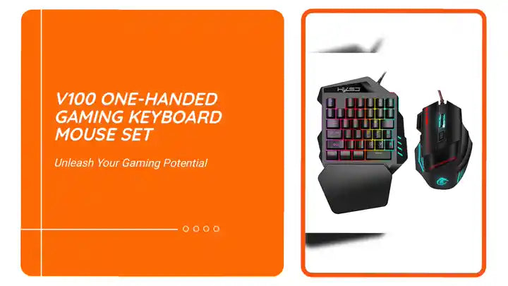 V100 One-Handed Gaming Keyboard Mouse Set by@Outfy