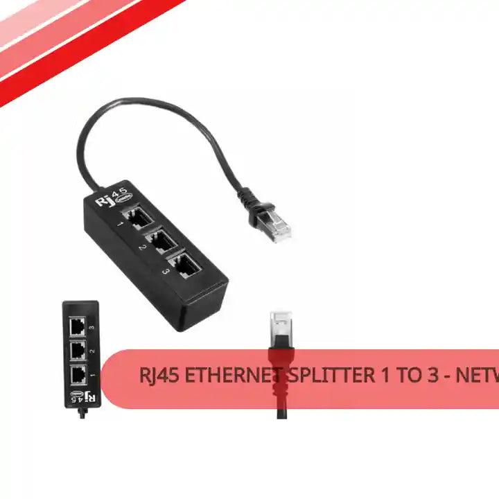 RJ45 Ethernet Splitter 1 to 3 - Network Cable by@Outfy