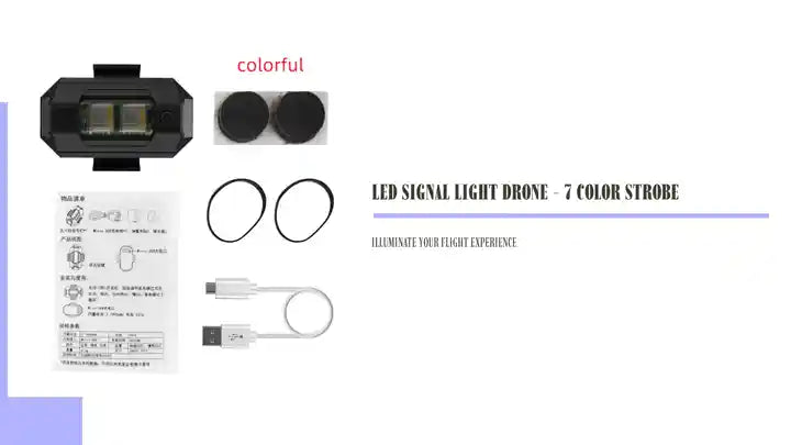 LED Signal Light Drone - 7 Color Strobe by@Outfy