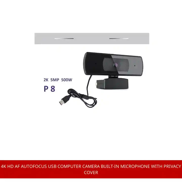 4K HD AF Autofocus USB Computer Camera Built-In Microphone With Privacy Cover by@Outfy