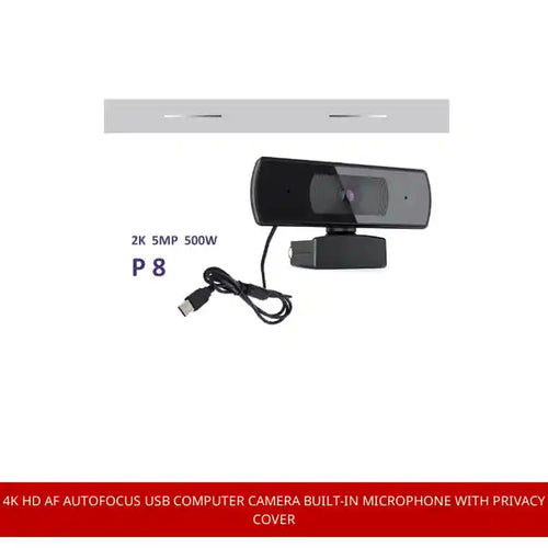4K HD AF Autofocus USB Computer Camera Built-In Microphone With Privacy Cover by@Outfy