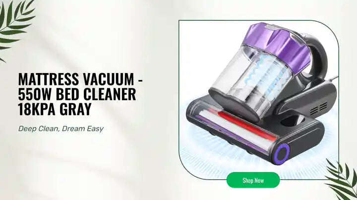 Mattress Vacuum - 550W Bed Cleaner 18Kpa Gray by@Outfy