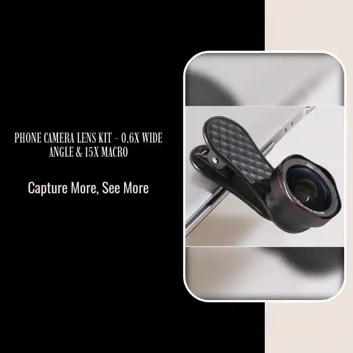 Phone Camera Lens Kit - 0.6X Wide Angle & 15X Macro by@Outfy
