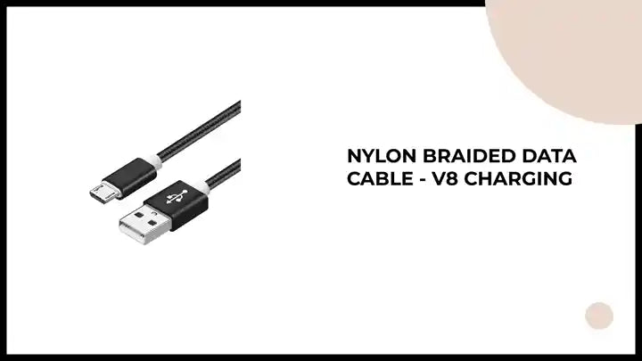 Nylon Braided Data Cable - V8 Charging by@Outfy