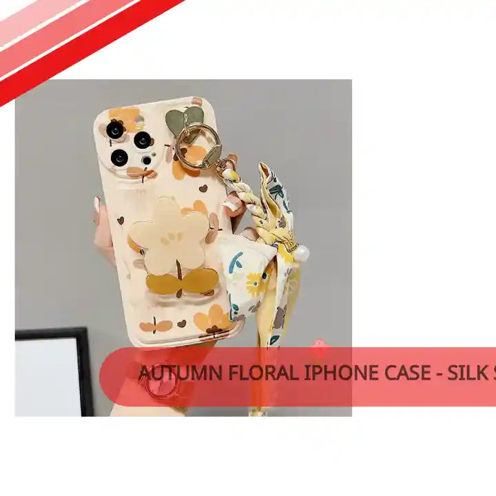Autumn Floral IPhone Case - Silk Scarf Design by@Outfy