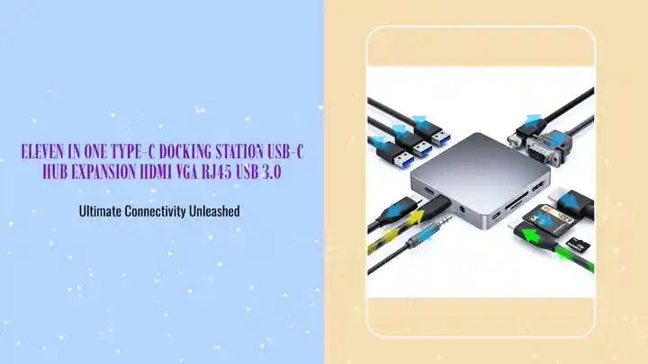 Eleven in one type-C docking station usb-c hub expansion HDMI VGA RJ45 USB 3.0 by@Outfy