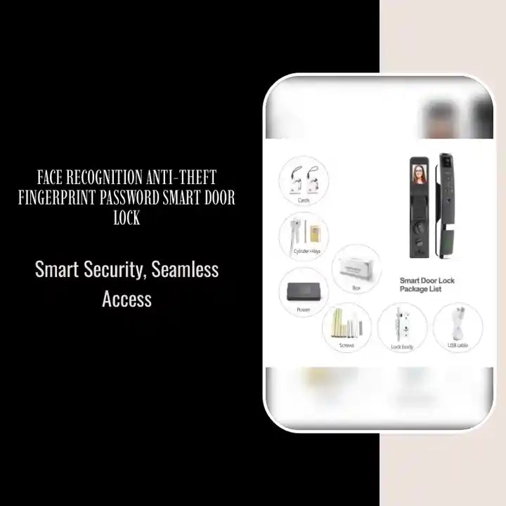 Face Recognition Anti-theft Fingerprint Password Smart Door Lock by@Outfy