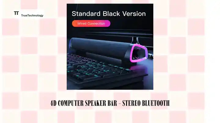 4D Computer Speaker Bar - Stereo Bluetooth by@Outfy