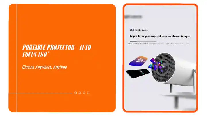 Portable Projector - Auto Focus 180&deg; by@Outfy