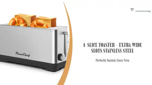 4-Slice Toaster - Extra Wide Slots Stainless Steel by@Outfy