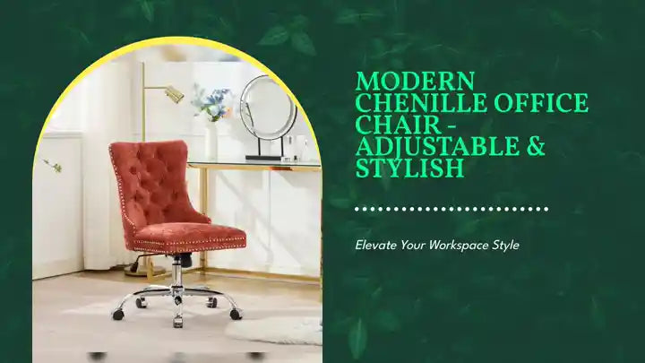 Modern Chenille Office Chair - Adjustable & Stylish by@Outfy