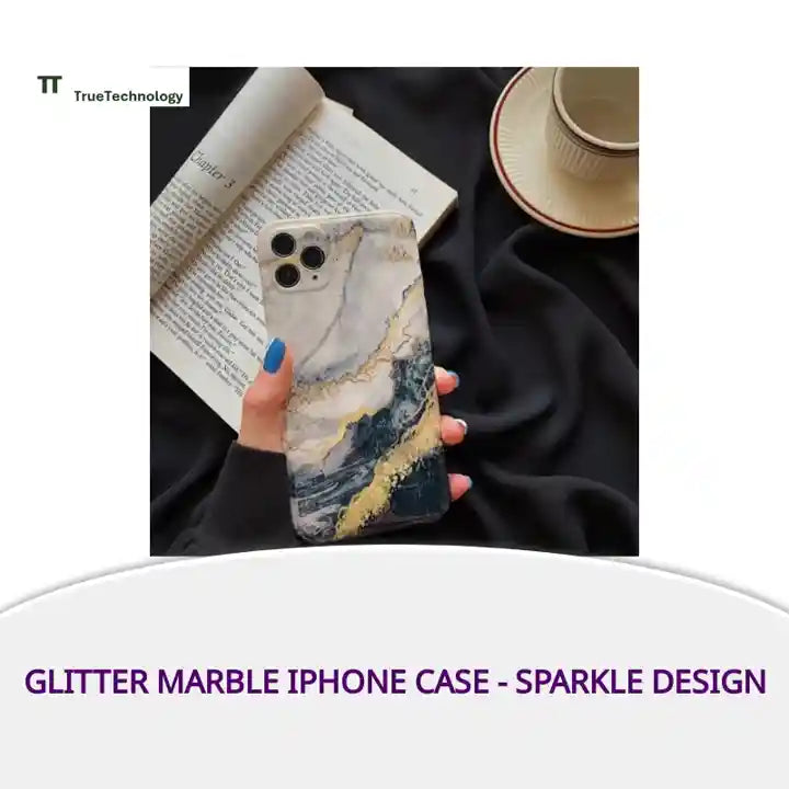 Glitter Marble iPhone Case - Sparkle Design by@Outfy