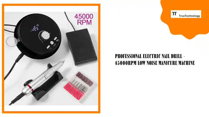 Professional Electric Nail Drill - 45000RPM Low Noise Manicure Machine by@Outfy