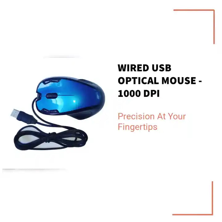 Wired USB Optical Mouse - 1000 DPI by@Outfy