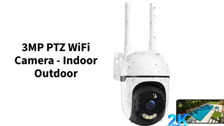 3MP PTZ WiFi Camera - Indoor Outdoor by@Outfy