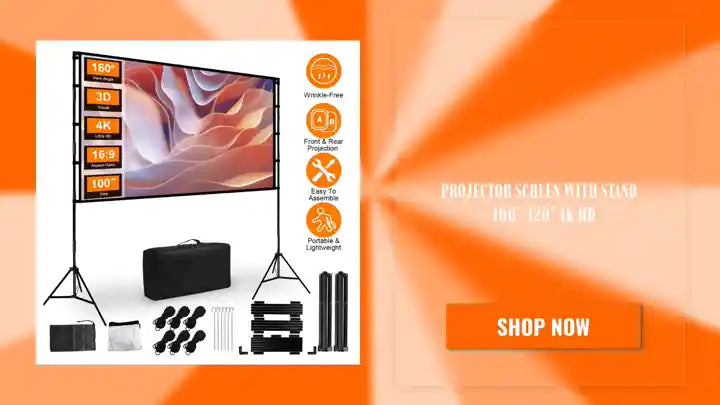 Projector Screen with Stand - 100"/120" 4K HD by@Outfy