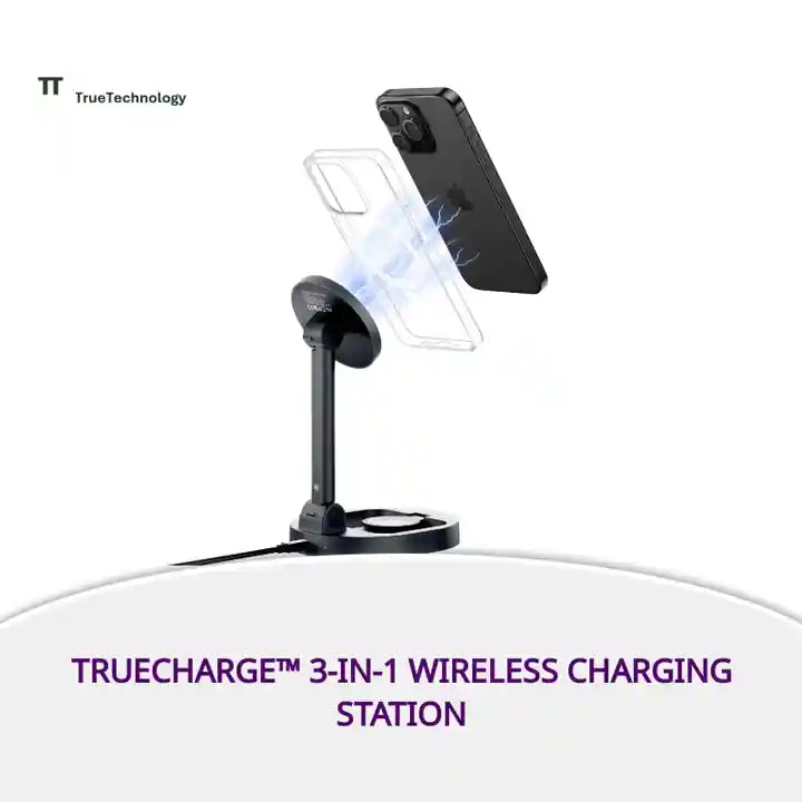 TrueCharge&trade; 3-in-1 Wireless Charging Station by@Outfy