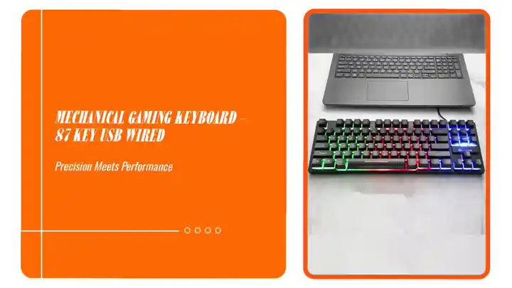 Mechanical Gaming Keyboard - 87 Key USB Wired by@Outfy