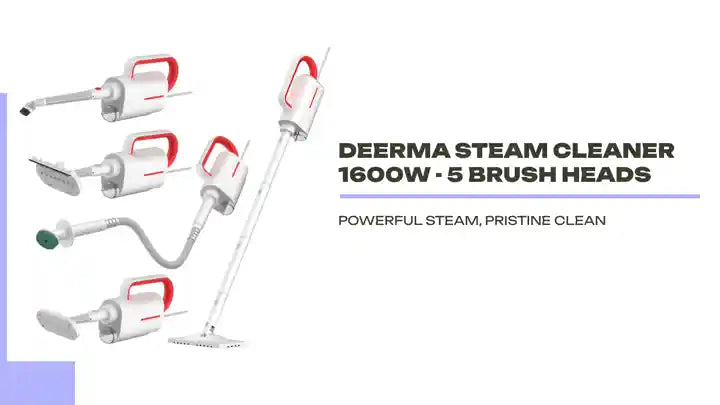 Deerma Steam Cleaner 1600W - 5 Brush Heads by@Outfy