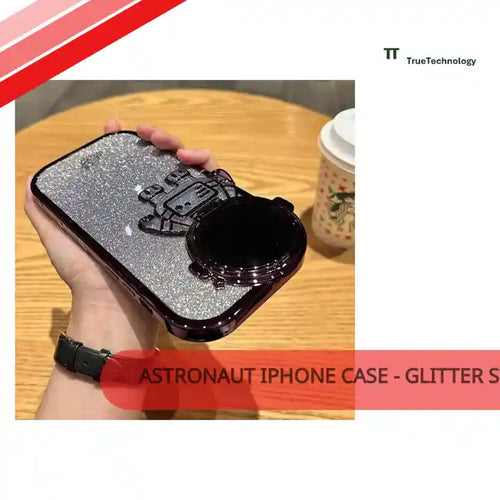 Astronaut iPhone Case - Glitter Stand by@Outfy