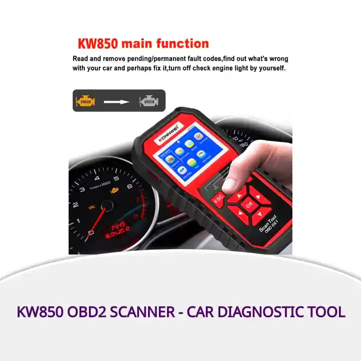 KW850 OBD2 Scanner - Car Diagnostic Tool by@Outfy