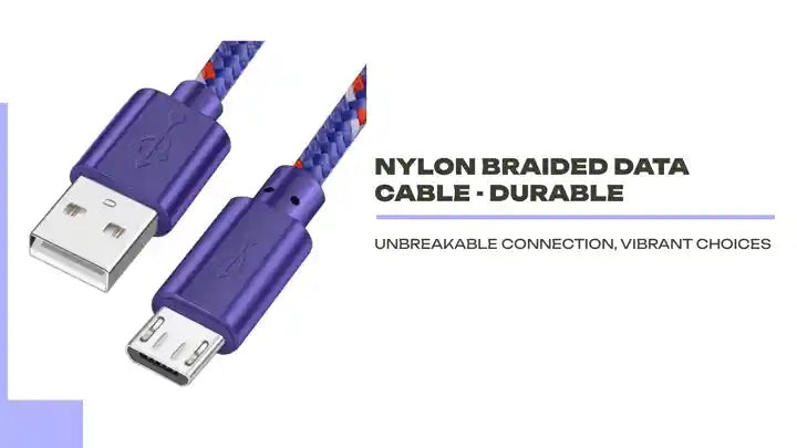 Nylon Braided Data Cable - Durable by@Outfy