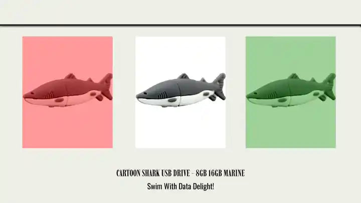 Cartoon Shark USB Drive - 8GB 16GB Marine by@Outfy
