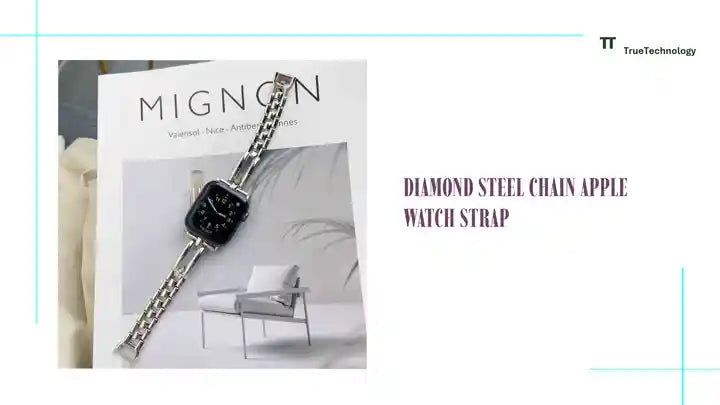 Diamond Steel Chain Apple Watch Strap by@Outfy