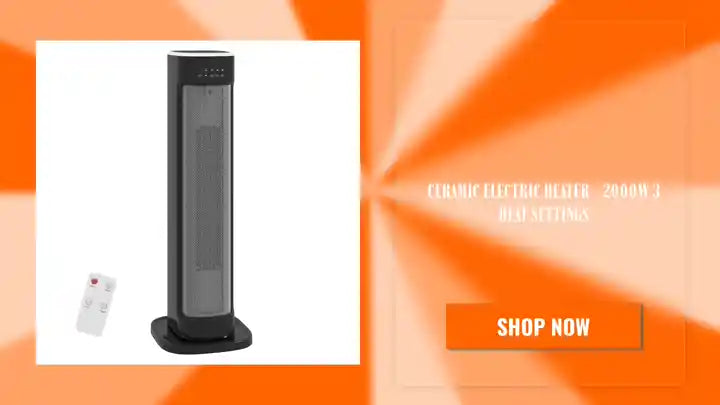 Ceramic Electric Heater - 2000W 3 Heat Settings by@Outfy