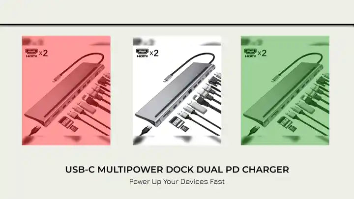 USB-C Multipower Dock Dual PD Charger by@Outfy