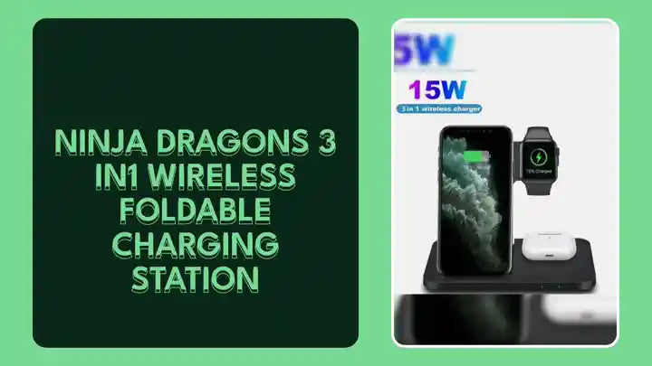 Ninja Dragons 3 in1 Wireless Foldable Charging Station by@Outfy