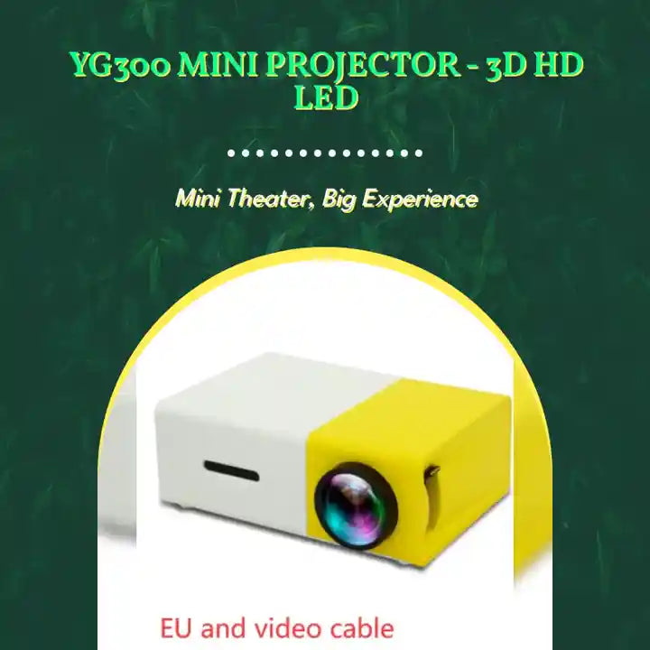 YG300 Mini Projector - 3D HD LED by@Outfy
