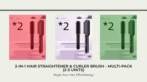 2-in-1 Hair Straightener &amp; Curler Brush - Multi-Pack (2-3 Units) by@Outfy