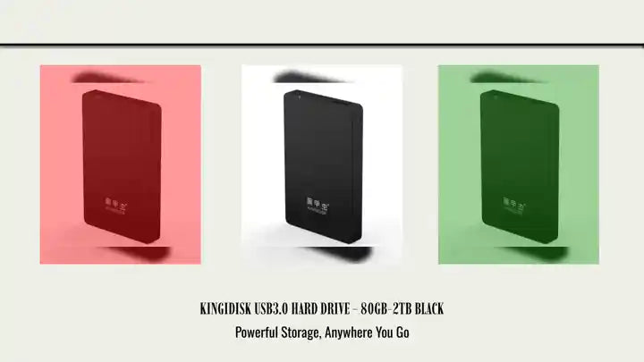 KINGIDISK USB3.0 Hard Drive - 80GB-2TB Black by@Outfy