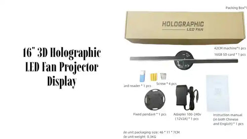 16" 3D Holographic LED Fan Projector Display by@Outfy